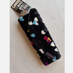 NWT Jansport Heart Print Plush Roll Your Own Wrap Organizer for Digital Stuff